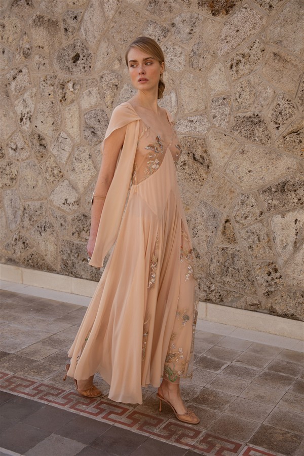 NIDODILEDA RISE DRESS & SCARF NUDE